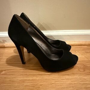 Nine West Black Peep-Toe Heels